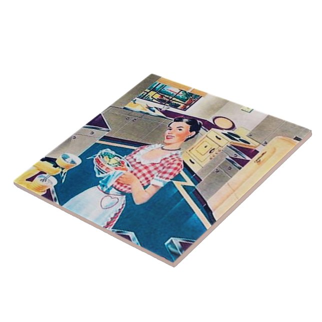 Azulejo cocinera retro vintage (Lado)