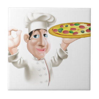 Azulejo Cocinero feliz de la pizza
