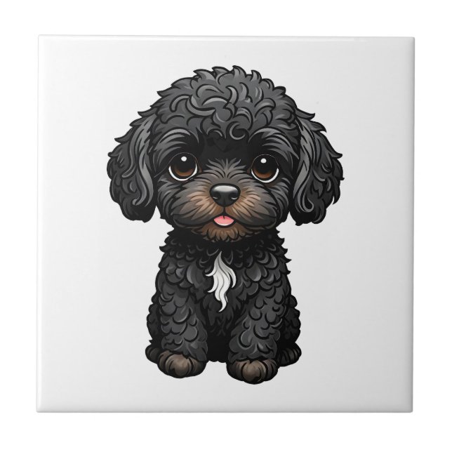 Azulejo Cockapoo negro (Frente)