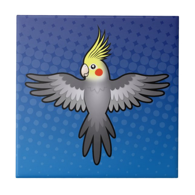 Azulejo Cockatiel del dibujo animado (Frente)