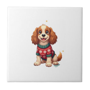 Azulejo Cocker Spaniel Resplandor de Copo de Nieve