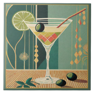 Azulejo Cocktail Hour Martini Mid Century Design