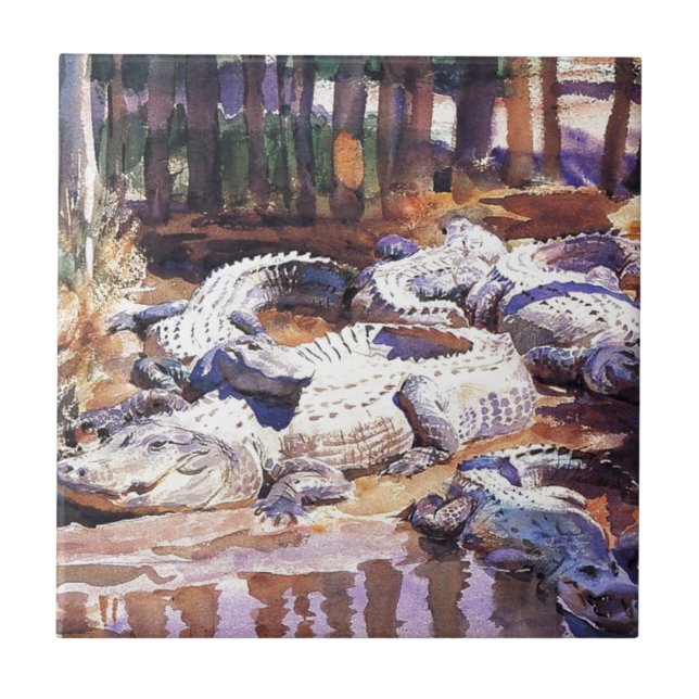 Azulejo Cocodrilos fangosos de John Singer Sargent (Frente)