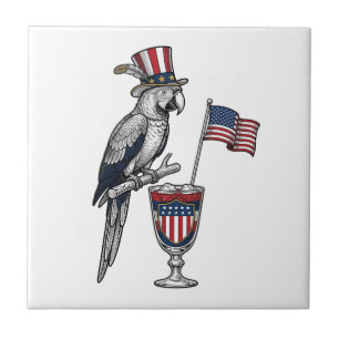 Azulejo Cóctel de loro patriótico diseño vectorial vintage