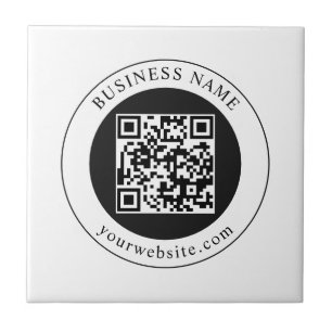 Azulejo Código QR con nombre de empresa editable