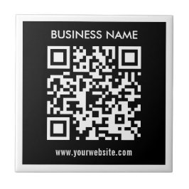 Azulejo Código QR editable (generado al instante) | Negro