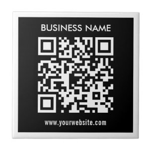 Azulejo Código QR editable (generado al instante) Negro