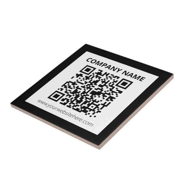 Azulejo Código QR editable y diseño personalizable simple (Lado)