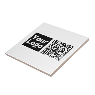 Azulejo Código QR editable y logotipo o imagen de su empre
