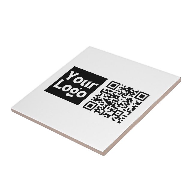 Azulejo Código QR editable y su logotipo comercial o image (Lado)