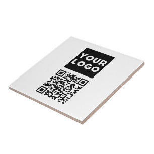 Azulejo Código QR editable y su logotipo comercial o image