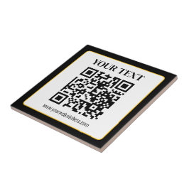 Azulejo Código QR empresarial con texto superior e inferio