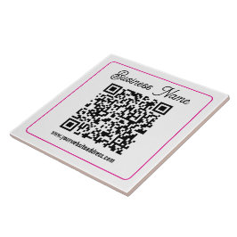 Azulejo Código QR escaneable con letra cursiva manuscrita