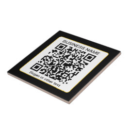 Azulejo Código QR escaneable editable + su nombre comercia
