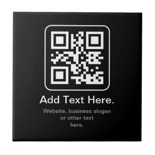 Azulejo Código QR escaneable moderno   Blanco, negro y gri