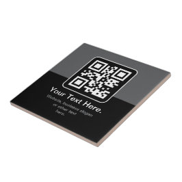 Azulejo Código QR escaneable moderno | Negro Gris y Blanco