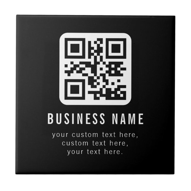 Azulejo Código QR personalizable y diseño de texto editabl (Frente)