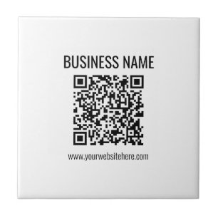 Azulejo Código QR personalizable y nombre de la empresa