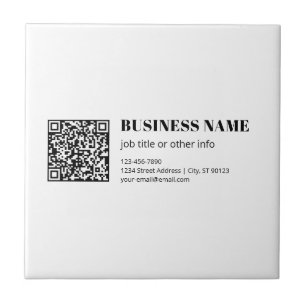 Azulejo Código QR personalizado y texto retro-moderno edit