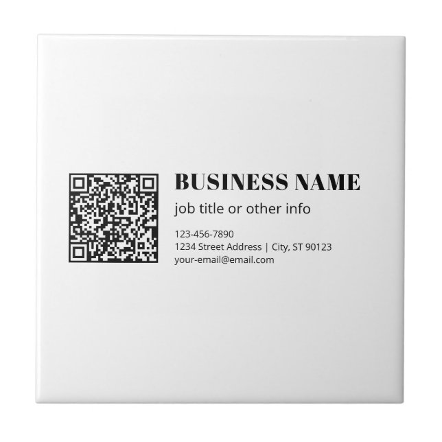 Azulejo Código QR personalizado y texto retro-moderno edit (Frente)