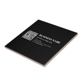 Azulejo Código QR personalizado y texto retro-moderno edit
