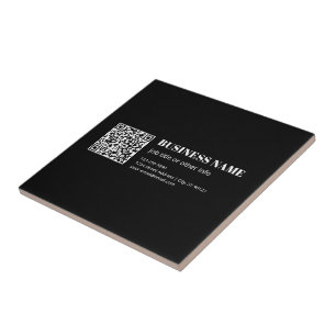 Azulejo Código QR personalizado y texto retro-moderno edit
