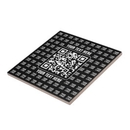 Azulejo Código QR promocional (editable) con patrón de log