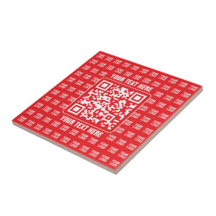 Azulejo Código QR promocional (editable) con patrón de log