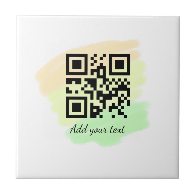 Azulejo código QR simple personalizado agregar su nombre c (Frente)