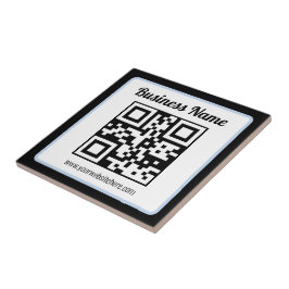 Azulejo Código QR y texto editables con borde azul claro