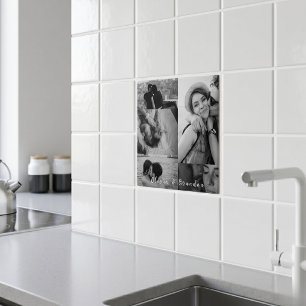 Azulejo Colage de Fotos de Pareja en Blanco y Negro Person