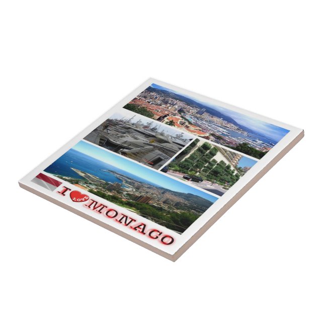 Azulejo colage de zMC035 MONACO "I Love", (Lado)