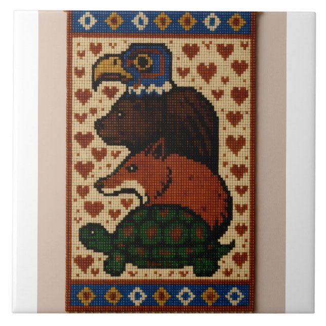 Azulejo Colas de animales de tótem (Frente)
