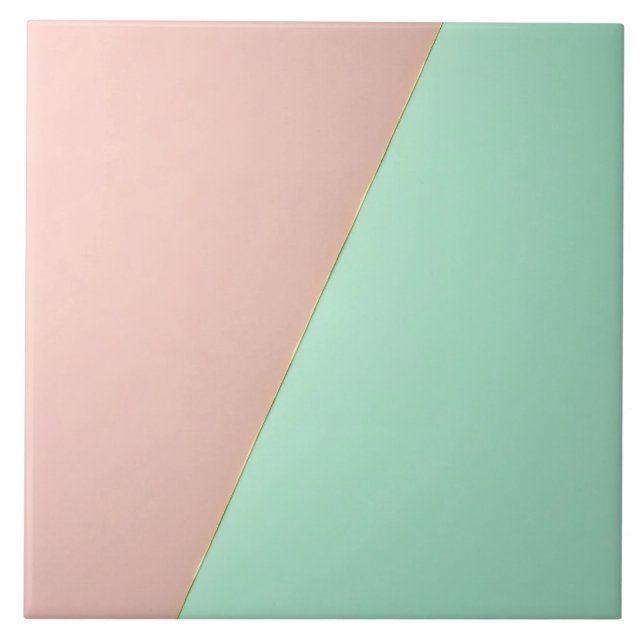 Azulejo Colección abstracta de moda rosa blush menta (Frente)