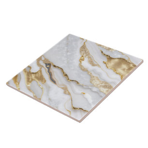Azulejo Colección de ácidos de mármol moderno de oro blanc