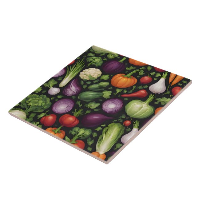 Azulejo Colección de alimentos saludables para vegetales " (Lado)