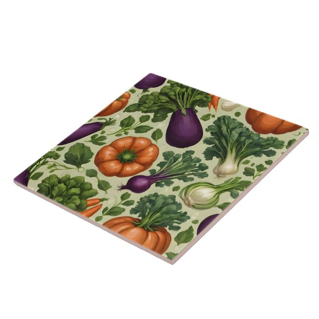 Azulejo Colección de alimentos saludables para vegetales p (Lado)