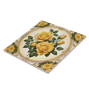 Azulejo Colección de belleza de la rosa amarilla