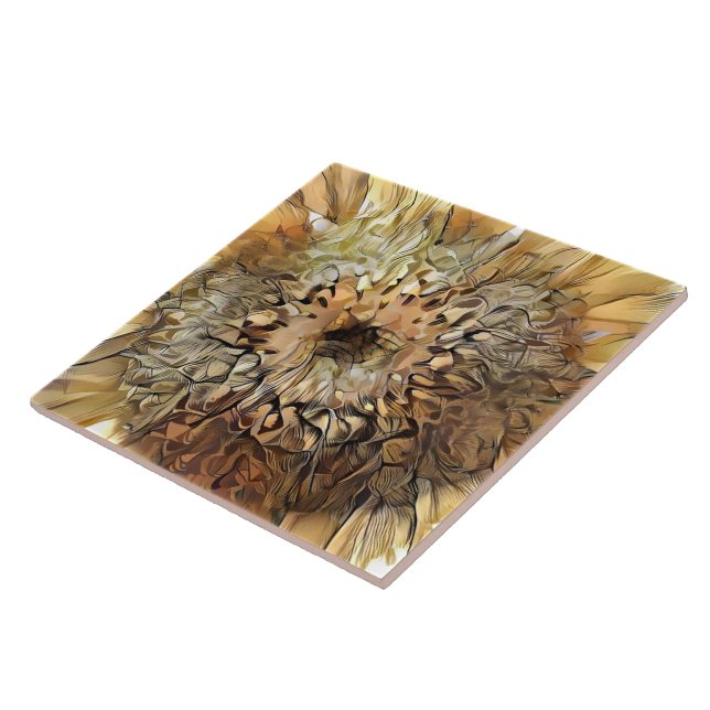 Azulejo Colección de elegancia de color marrón girasol gra (Lado)