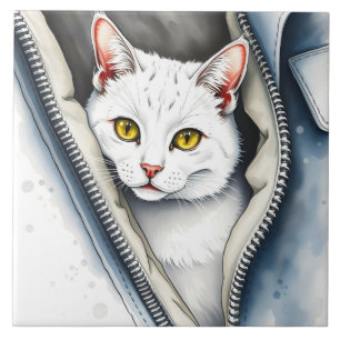Azulejo Colección de gatos de color acuático moderno lindo