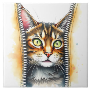 Azulejo Colección de gatos de color acuático muy popular