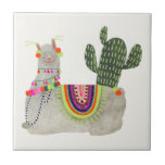 Azulejo Colección de Llamarama | Llamas sonrientes<br><div class="desc">Disfrute de este nuevo diseño creativo de llama en un producto o una pieza de arte mural para realzar y agregar al mundo que lo rodea. Artista: Victoria Borges | L000417B</div>