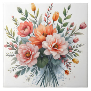 Azulejo Colección de lujo de flores silvestres hermosas y