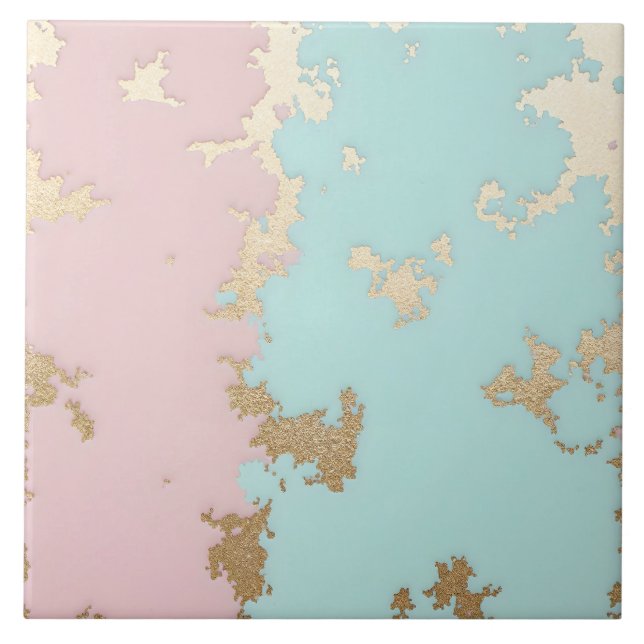 Azulejo Colección de lujo de rosa blush popular mint dorad (Frente)