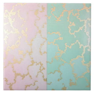 Azulejo Colección de lujo de rosa suave dorado menta de mo