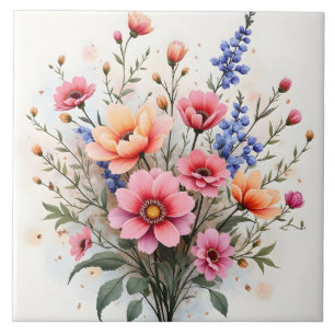 Azulejo Colección de lujo moderna y hermosa de flores silv