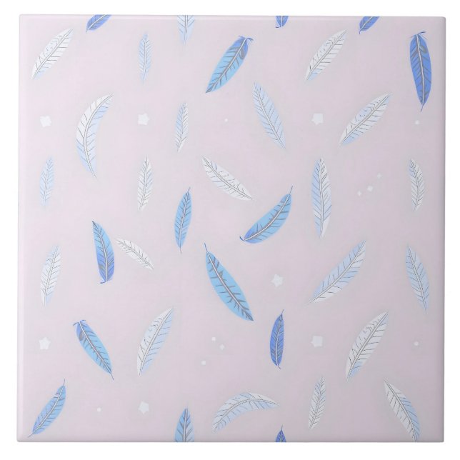 Azulejo Colección de Lujo Plumas Boho de Moda (Frente)