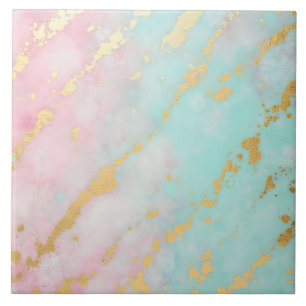Azulejo Colección de lujo rosa suave menta dorada de moda