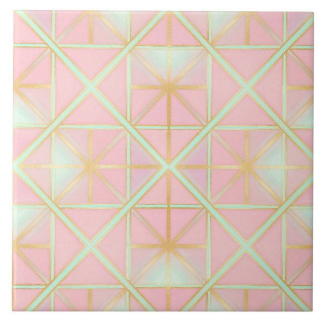 Azulejo Colección de lujo trendy rosa rubor suave menta do (Frente)