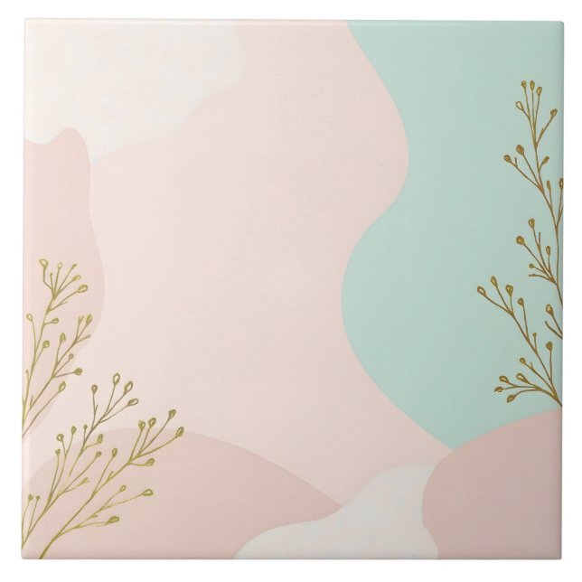 Azulejo Colección de moda abstracta rosa menta rubor (Frente)